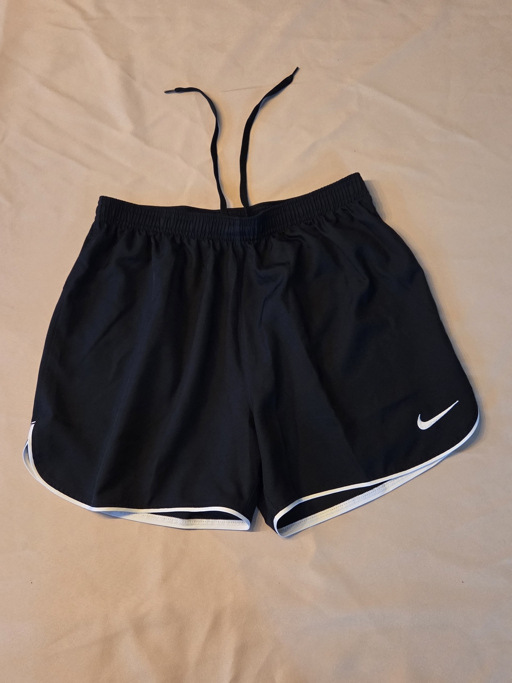 Nike Women's Dri-fit Black Running Shorts with White Trim